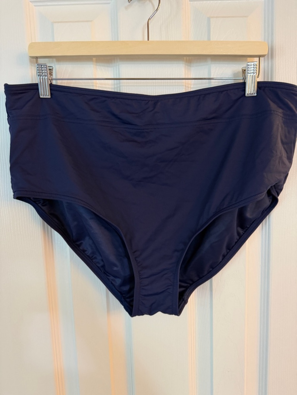 Lands' End Navy High-Waist Bikini Bottoms